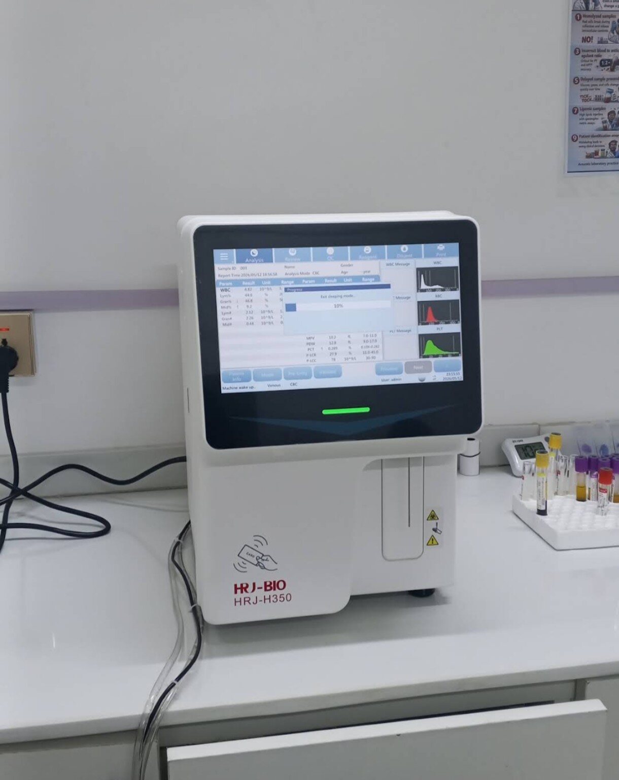 Automated haematology analyser at Apex Labs